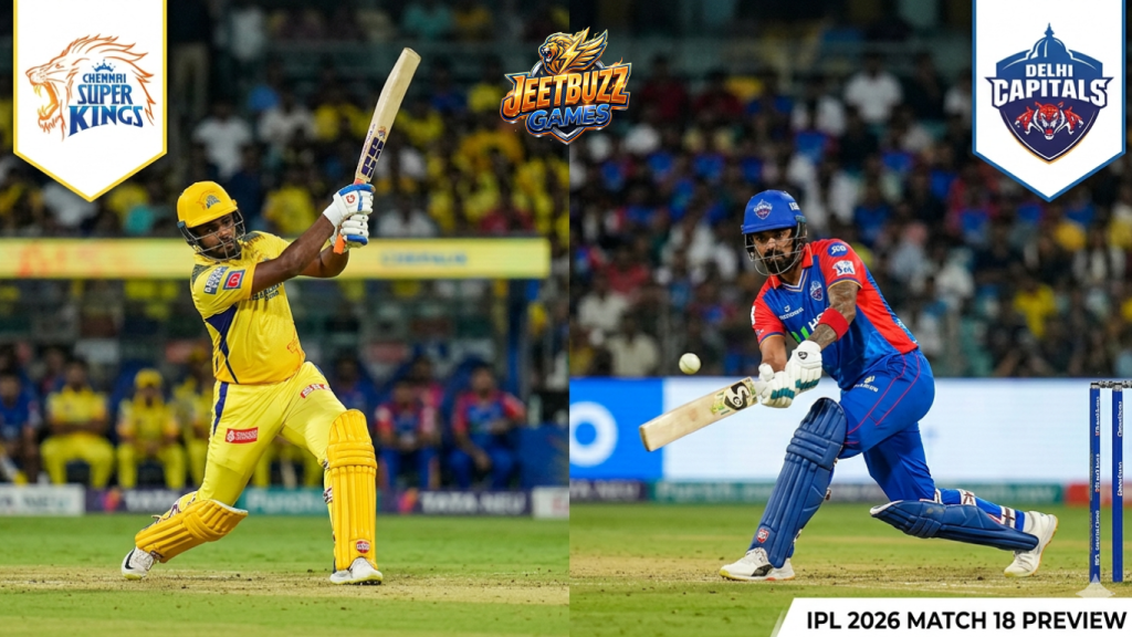 Sanju Samson of CSK and KL Rahul of DC in action during IPL 2026 Match 18 at Chepauk Stadium - jeetbuzz login preview.