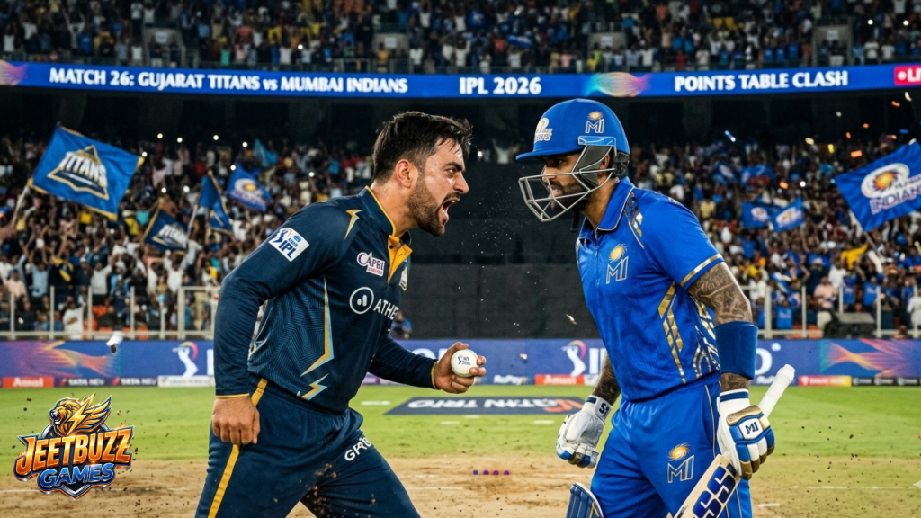 ntense rivalry between Gujarat Titans and Mumbai Indians in IPL 2026 presented by jeetbuzz net - Detailed player performance and match win probability analysis